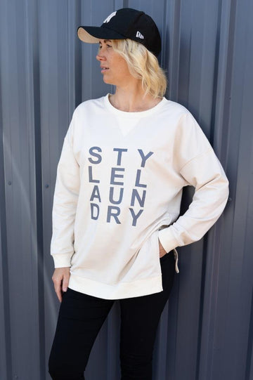 Style Laundry Zip Long Line Sweater Cream From BoxHill