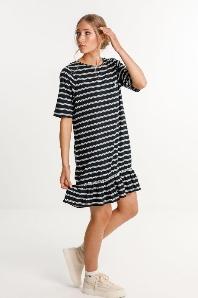 Thing Thing Bande Dress Black Stripe Chest Embroidery From BoxHill