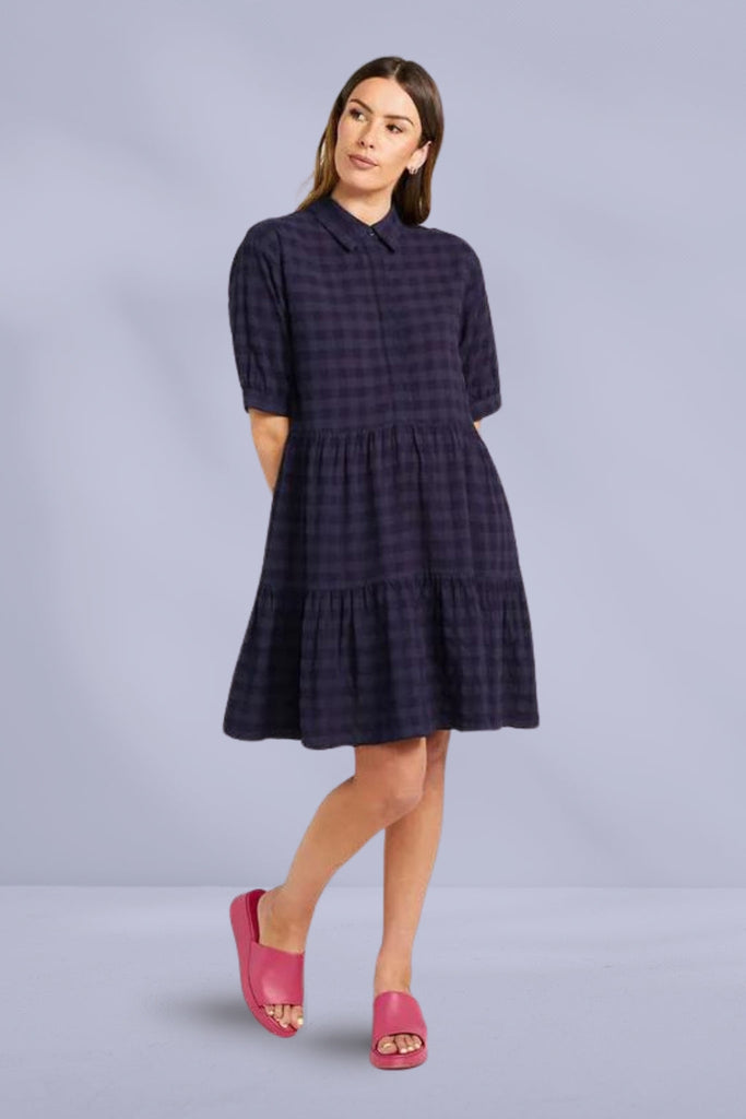 Thing Thing Nova Dress Navy Check From BoxHill