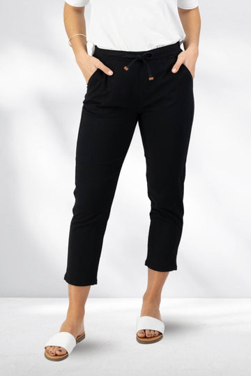 Vassalli 7/8 Elastic Waist Pants Black From BoxHill