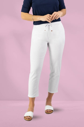 Vassalli 7/8 Elastic Waist Pants White From BoxHill