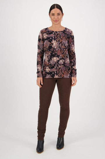 Vassalli Long Sleeve Round Neck Printed Knit Top Vintage From BoxHill