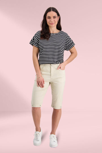 Vassalli Poplin Straight Leg Shorts Sand From BoxHill