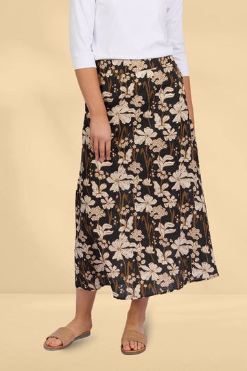 Vassalli Pull On Long Skirt with Elastic Waistband Roma From BoxHill