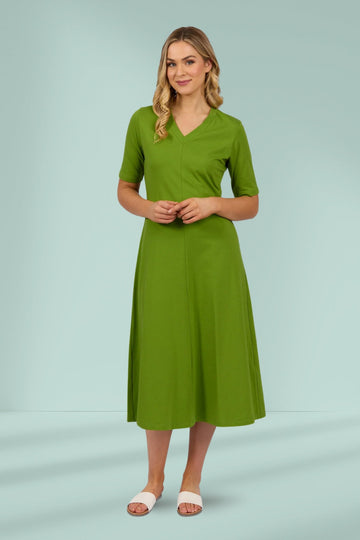 Vassalli Short Sleeve A Line Knit Dress Pear From BoxHill