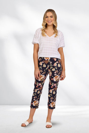 Vassalli Slim Leg 7/8 Lightweight Pull On Pants Freya From BoxHill