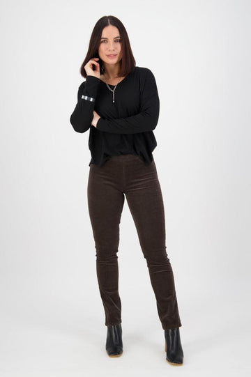 Vassalli Slim Leg Cord Pull On Leggings Walnut From BoxHill