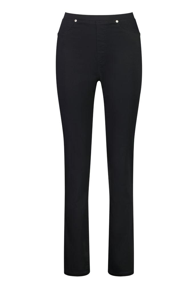 Vassalli Wide Leg Dress Pants with Elastic Back Waistband Black – BoxHill