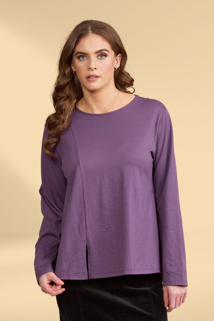 Vassalli Swing Top With Off Centre Split Detail Grape From BoxHill