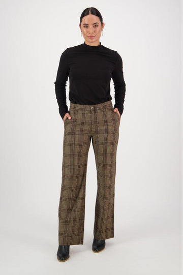 Vassalli Wide Leg Full Length Dress Pants with Elastic Back Waistband Britain From BoxHill