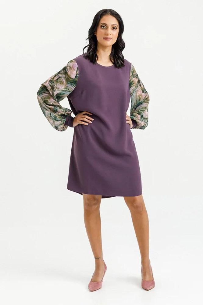 X Label by Homelee Ariana Dress Bloom Swirl Plum From BoxHill