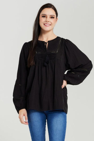 Zafina Clarissa Top Black From BoxHill