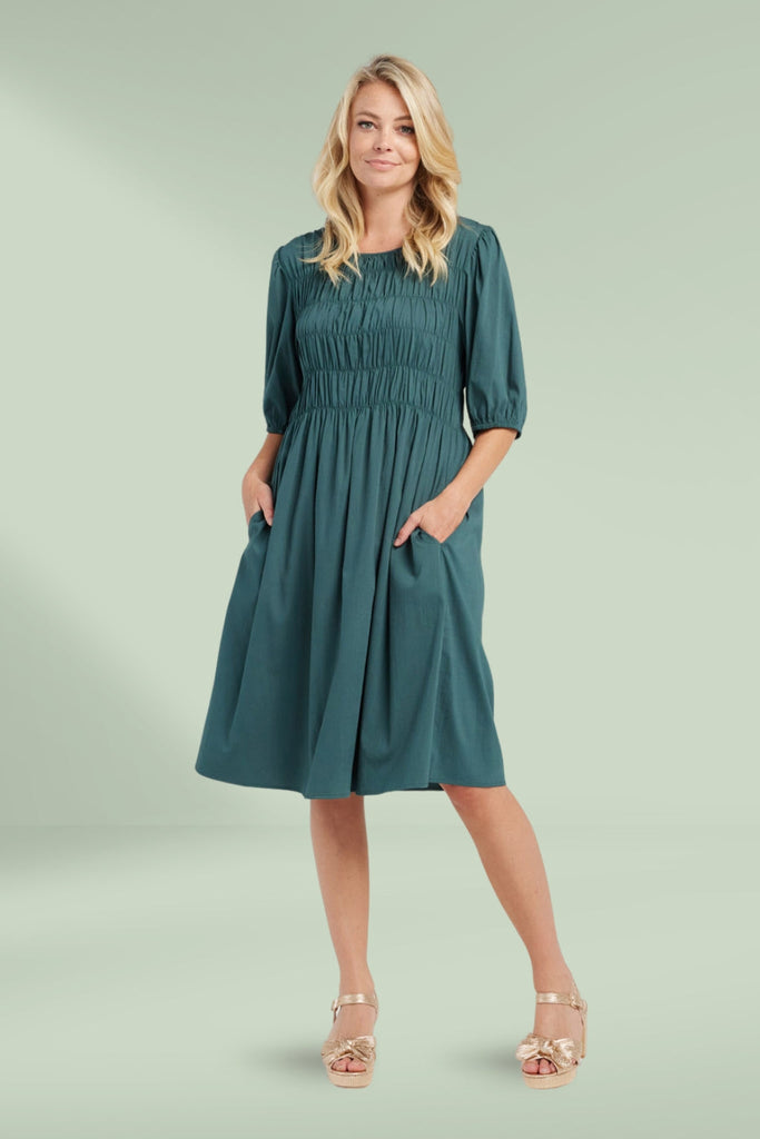 Zafina Sienna Dress Deep Green From BoxHill