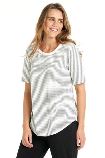 Betty Basics Ariana Tee Black White Stripe From BoxHill