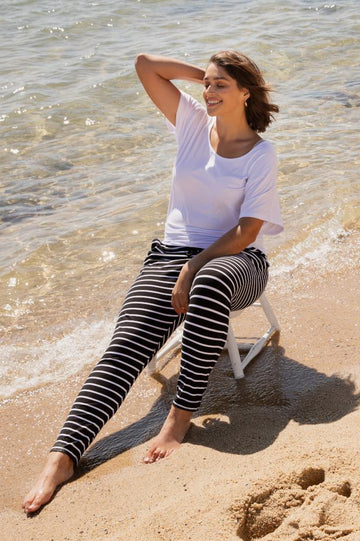 Betty Basics Jade Pants Black White Stripes From BoxHill