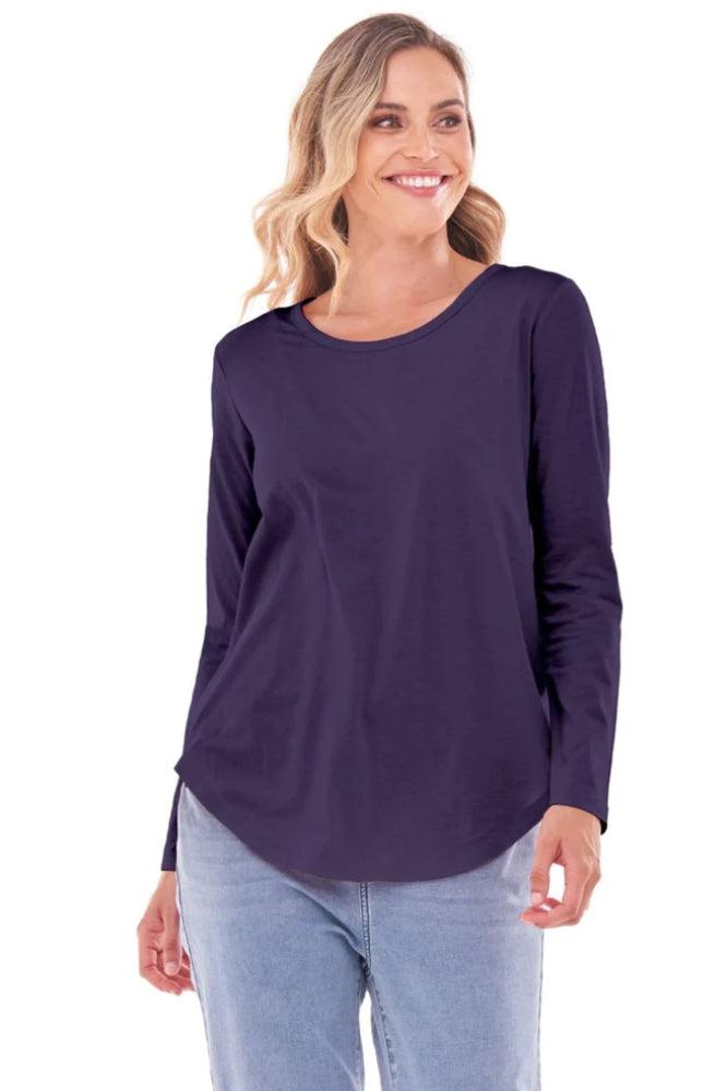 Betty Basics Megan Long Sleeve Top Navy From BoxHill