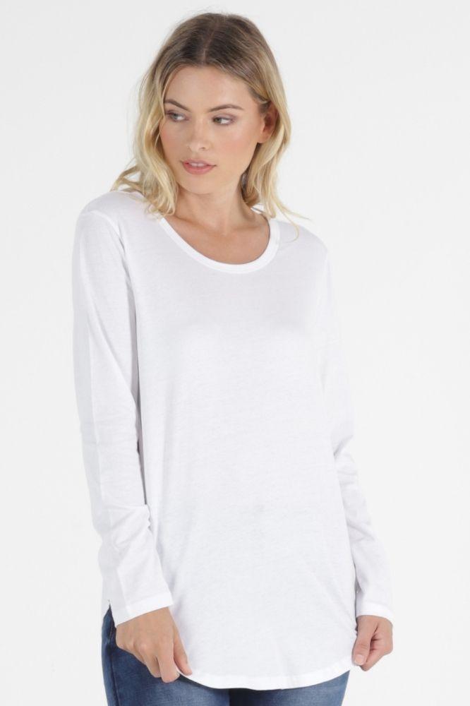 Betty Basics Megan Long Sleeve Top White From BoxHill