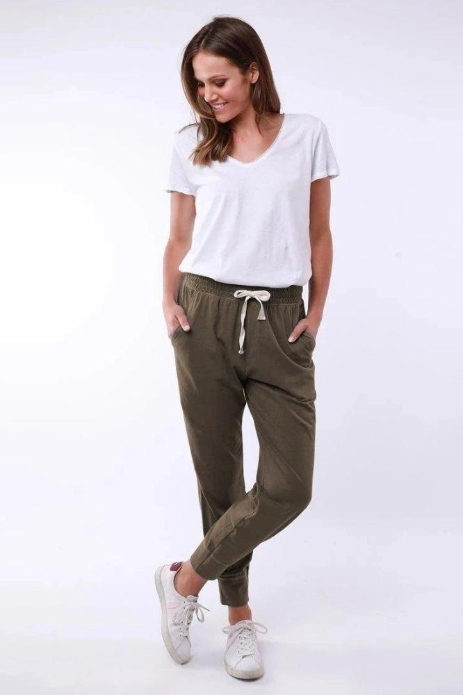 Elm Wash Out Lounge Pants Dark Khaki From BoxHill