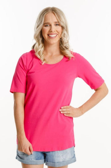 Home-Lee Long Tee Raspberry Pink From BoxHill