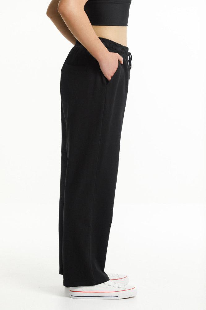 Rose Road Baller Pants Black with Circular Embroidery From BoxHill