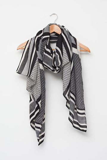 Stella and Gemma Cubism Viscose Scarf Black One Size Black From BoxHill