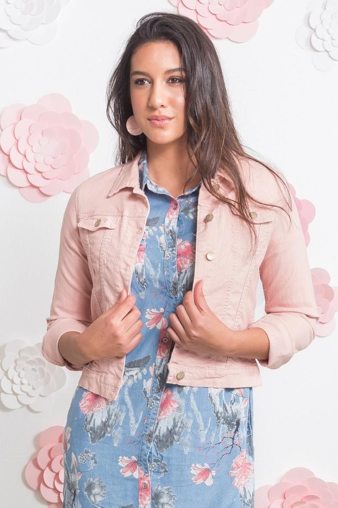 Vassalli Distressed Denim Jacket French Rose From BoxHill