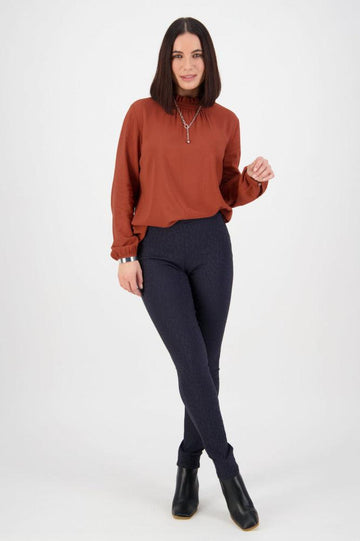 Vassalli Embossed Pull On Leggings Navy From BoxHill