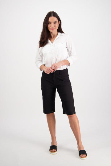 Vassalli Poplin Straight Leg Shorts Black From BoxHill