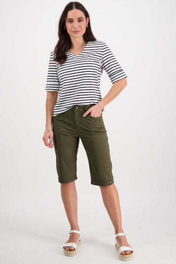 Vassalli Poplin Straight Leg Shorts Khaki From BoxHill