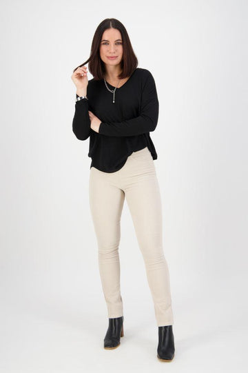 Vassalli Slim Leg Cord Pull On Leggings Bone From BoxHill