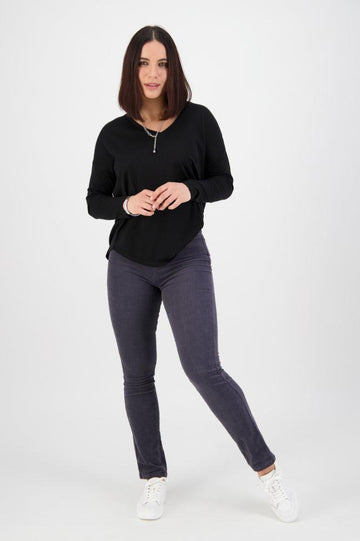 Vassalli Slim Leg Cord Pull On Leggings Graphite From BoxHill