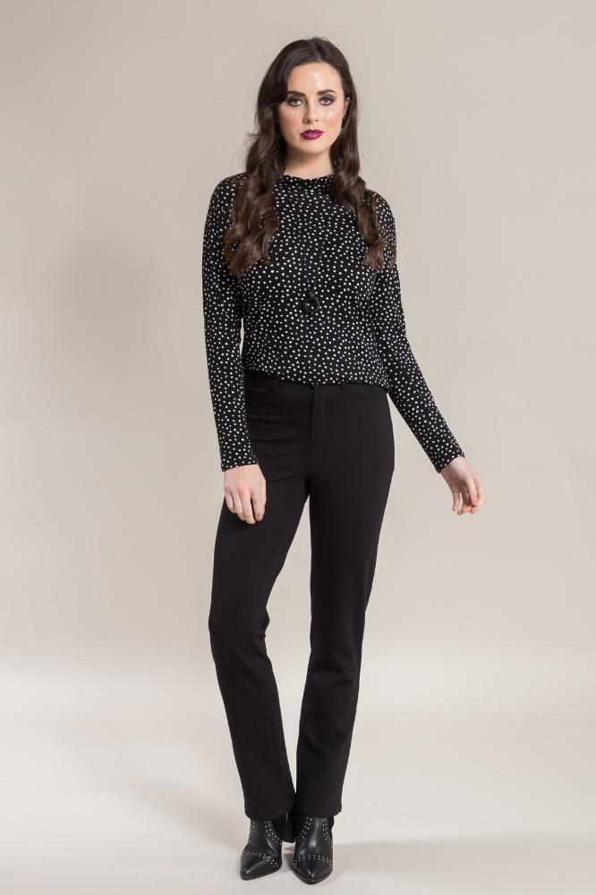 Vassalli Slim Leg Ponti Zip Pants Black From BoxHill